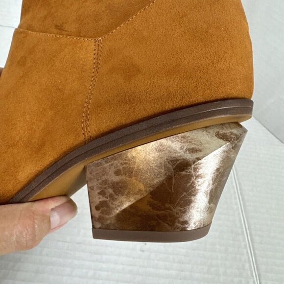Franco Sarto NWOB Women's 7.5M Sammi Faux‎ Suede Brown Booties - Picture 7 of 13